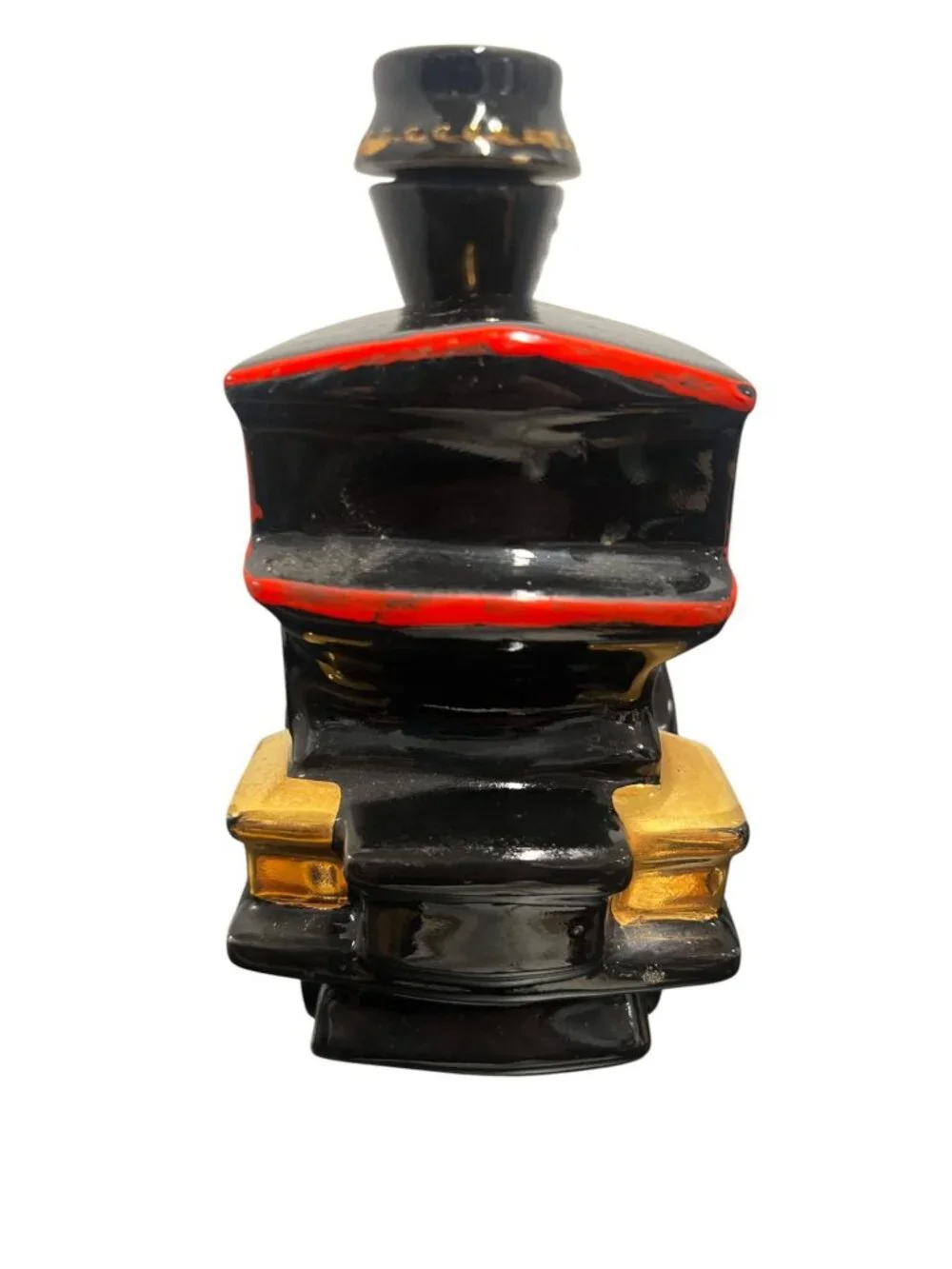 Vintage Ezra Brooks whiskey decanter, EMPTY, black train locomotive